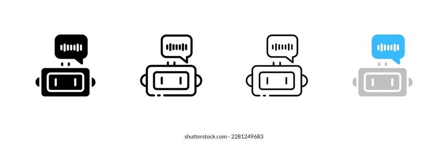 Voice assistant. Different styles, color, voice assistant icons set. Vector.