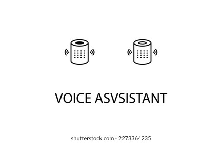 Voice assistant double icon design stock illustration