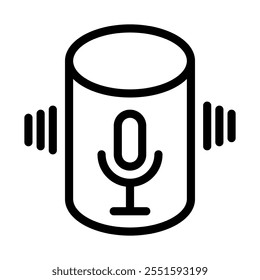 Voice assistant icon line style transparent