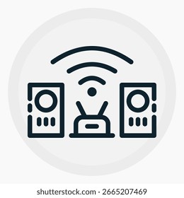 Voice Assistant Symbol im Linienstil. Perfekt für Apps, Websites, UI UX, Präsentationen oder Infografiken. Bearbeitbare Illustrationsdatei mit sauberem Design und modernem Design.