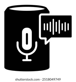 Voice Assistant icon. Microphone Icon Indicating Voice Command and Response. Vector flat illustration style. 