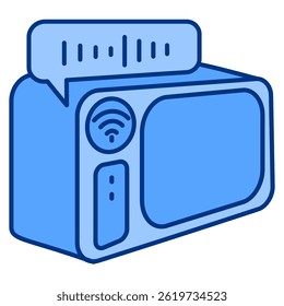 Ícone do Assistente de voz representado pelo estilo azul do Assistente de voz do AI.
