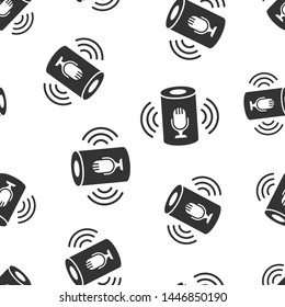 Voice assistant icon seamless pattern background. Smart home assist vector illustration on white isolated background. Command center business concept.