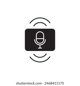 voice assistant icon, template for graphic and web design. vector illustration