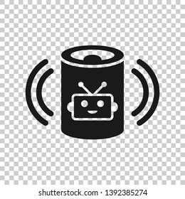 Voice assistant icon in transparent style. Smart home assist vector illustration on isolated background. Command center business concept.