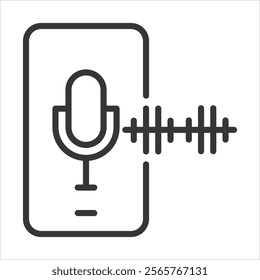 Voice Assistant Icon Vector Illustration Outline Style