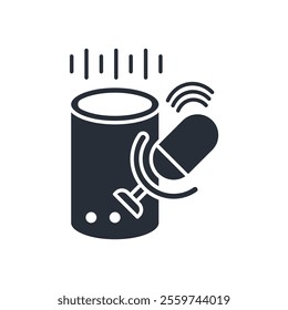 voice assistant icon. vector.Editable stroke.linear style sign for use web design,logo.Symbol illustration.