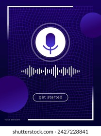 voice assistant interface design, vector ui template