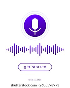 voice assistant interface design, vector ui concept