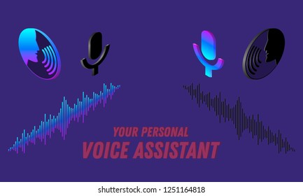 Voice assistant in isometry, microphone in isometry, speech graph in isometry