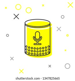  Voice assistant line icon isolated on white background. Voice control user interface smart speaker. Vector Illustration