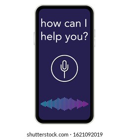 Voice assistant mobile isolated vector illustration white background