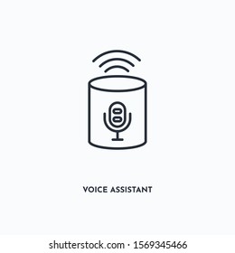 voice assistant outline icon. Simple linear element illustration. Isolated line voice assistant icon on white background. Thin stroke sign can be used for web, mobile and UI.