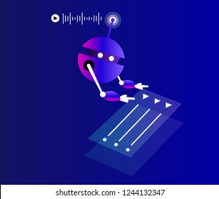 Voice assistant robot  - vector illustration