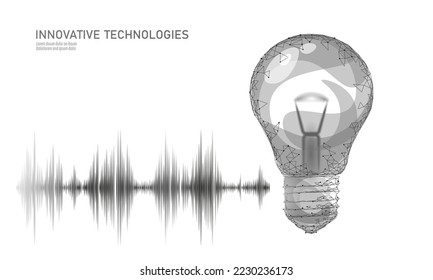 Sprachassistent, intelligente Heimsteuerung. Das Internet der Dinge symbolisiert das Konzept der Innovationstechnologie. Wireless-Netzwerk-Soundwave Smartphone IOT ICT. Automatisierung künstlicher Intelligenz AI Vektorgrafik
