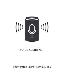 Voice assistant smart icon. Digital voice assistant speaker home vector icon, computer control device.