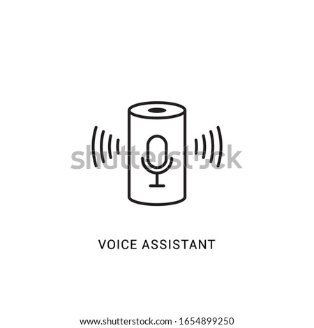 Voice assistant smart icon. Digital voice assistant speaker home vector icon, computer control device.