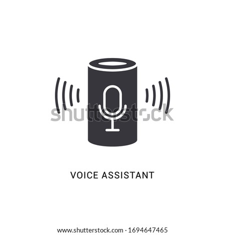 Voice assistant smart icon. Digital voice assistant speaker home vector icon, computer control device.