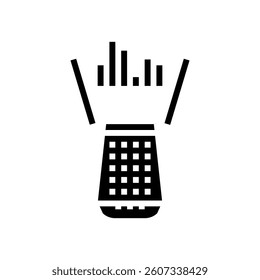voice assistant speaker social robotics glyph icon vector. voice assistant speaker social robotics sign. isolated symbol illustration