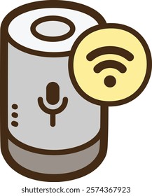 Voice assistant vector doodle illustration and graphic