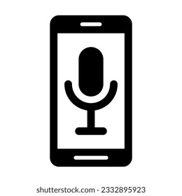 Voice Assistant Vector Glyph Icon For Personal And Commercial Use.
