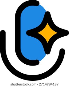 Icono de Vector de asistente de voz en estilo moderno, interfaz de voz AI e ilustración de compañero de comunicación digital. Icono de línea llena