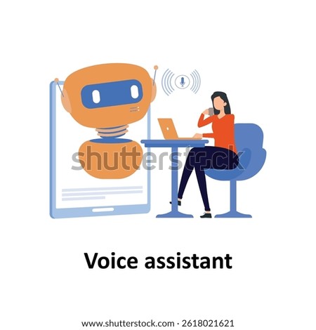 Voice assistant Vector illustration which can easily modify or edit

