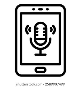 Voice Assistant Vector Line Icon Design For Persoanl And Commercial Use