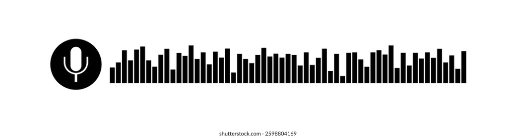 voice and audio message chat icon. sound recording audio message icon.