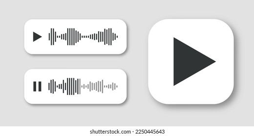 Voice audio message frame vector. Smartphone app sound recording interface. Flat soundwave, waveform speech symbol.