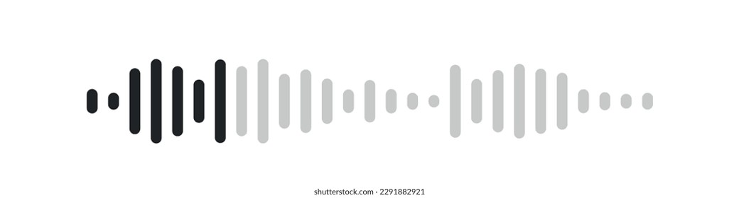 Voice audio message. Radio sound waves. Music audio track waveform. Vector isolated illustration