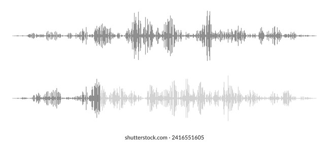 Voice Audio Message. Smartphone App Interface Element Design. Flat Soundwaves. Waveform Speech Vector Illustration.