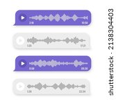 Voice, audio message, speech bubble. SMS text frame. Social media chat or messaging app conversation. Voice assistant, recorder. Sound wave pattern. Vector illustration