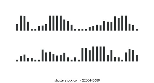 Voice audio message vector. Smartphone app sound recording interface. Flat soundwave, waveform speech symbol.