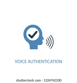 voice authentication concept 2 colored icon. Simple blue element illustration. voice authentication concept symbol design. Can be used for web and mobile UI/UX