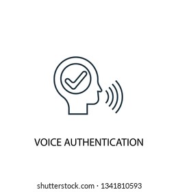 voice authentication concept line icon. Simple element illustration. voice authentication concept outline symbol design. Can be used for web and mobile UI/UX