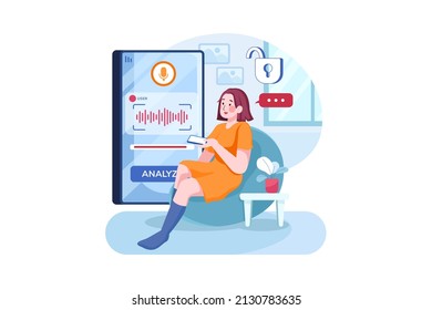 Voice Authentication Security Illustration Concept