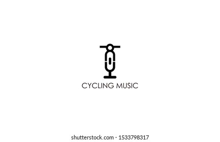 Voice and bike cycling Logo Template Design Vector, Emblem, Design Concept, Creative Symbol