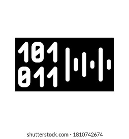 voice binary code glyph icon vector. voice binary code sign. isolated contour symbol black illustration