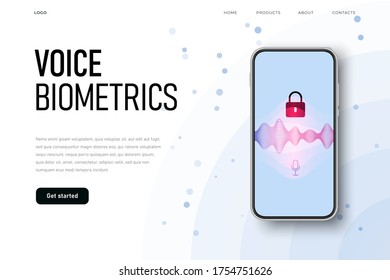Voice biometric access authentication for personal identity recognition illustration concept. chatbot technology concept.