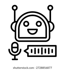 Ilustração de vetor de estilo de linha de ícone de inicialização de voz