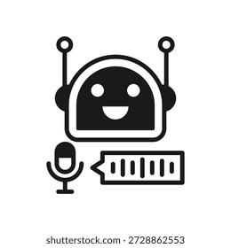 Vektorgrafik des Voice-Bot-Symbols im gemischten Stil