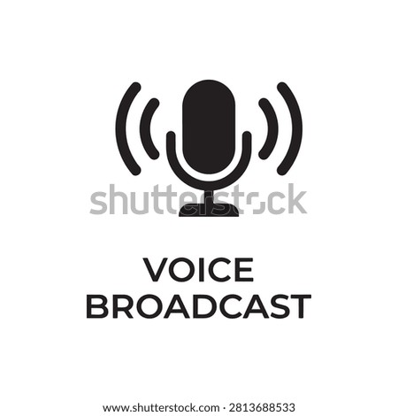 Voice broadcast communication audio icon with broadcast microphone communication recording transmission frequency technology interface streaming hardware acoustic