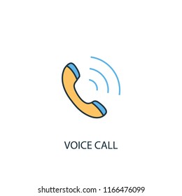 voice call concept 2 colored line icon. Simple yellow and blue element illustration. voice call concept outline symbol design from Message set