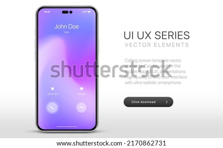 Voice call screen. Mockup incoming call, voicemail screen, smartphone interface vector UI UX template for application. New Call screen template. Mobile app display template. Vector illustration.