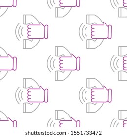 Voice call seamless pattern design, Repeat textile design. Fabric print.