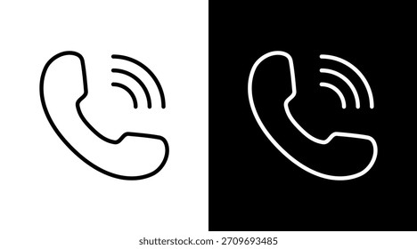 Voice Call White Icon Set Design