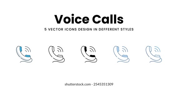 Chamadas de voz ícones de vetor estilo diferente ilustração de estoque de vetor