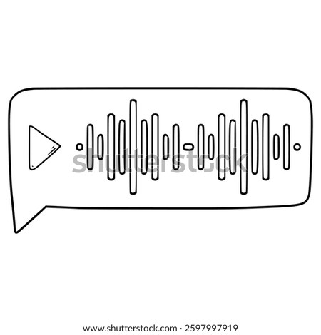 voice chat illustration hand drawn outline vector