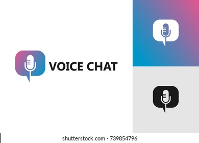 Voice Chat Logo Template Design